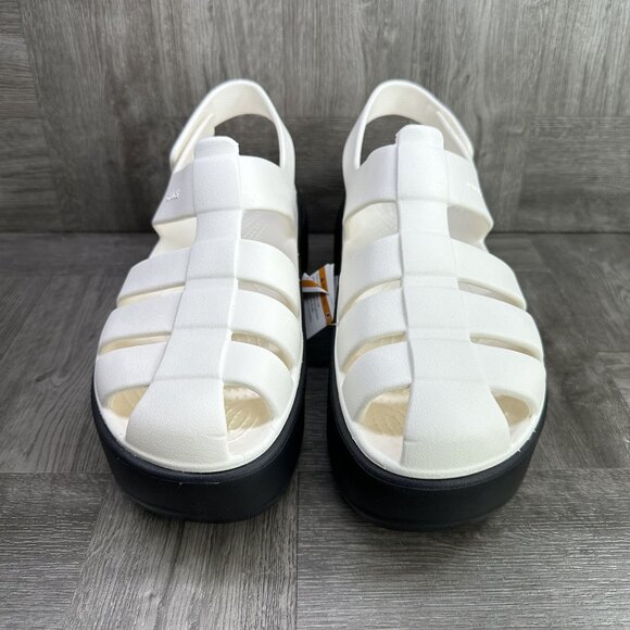 CROCS Stomp Fisherman Women's size 11 Ivory Platform Sandals - Picture 4 of 8